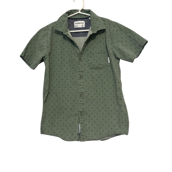 Kid's Sovereign Code Green Short Sleeve Button Down Shirt - Picture 1 of 10